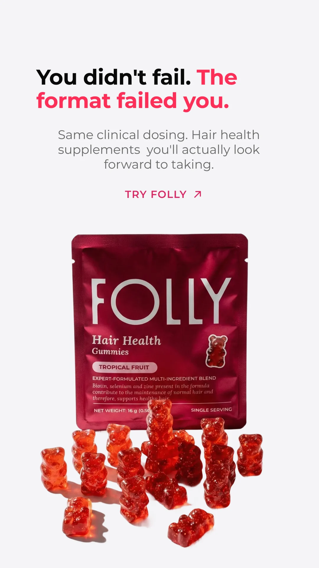 Folly paid social product-benefit advertisement